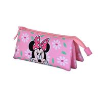 Disney Trousse triple Minnie Mouse Blooming Ripstop Rose 23 x 11 cm