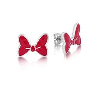 Disney Minnie Mouse Boucle d'oreille en émail Rouge Plaqué Or Blanc
