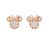 Disney Minnie Mouse Boucles D'oreilles, Or Rose en Argent Sterling avec Zircon Cubique, 90e anniversaire de Mickey