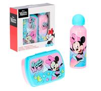 Disney Minnie Mouse Bouteille et Boîte à Déjeuner, Gourde D'eau Design Minnie pour Fille, Bouteille de Voyage en Aluminium, Capacité 500 ml