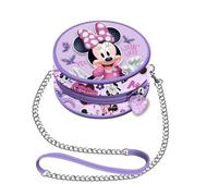 Disney Minnie Mouse Butterflies-Mini Sac à Chaîne Rond, Lilas, 9 x 9 cm