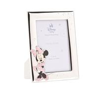 Disney - Minnie Mouse - Cadre photo à ouverture unique plaqué argent 10,2 x 15,2 cm - Fabriqué en Italie - Produit sous licence officielle Disney - Dos en bois autoportant - Première année, adultes,
