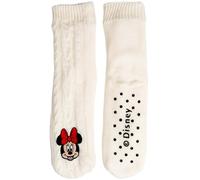 Disney Minnie Mouse Chaussettes d'intérieur en tricot pour femme Chaussettes douillettes d'hiver chaudes Blanc, Blanc., 39-42