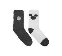 Disney Minnie Mouse Chaussettes douces pour femmes - Chaussettes d'hiver moelleuses Chaussettes chaudes Gris/Blanc (lot de 2) (DE/NL/SE/PL, Numérique, 35, 38, Regular, Regular, Gris/Blanc)