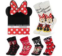 Disney Minnie Mouse Chaussettes Femme et Ado, Lot de 5 Paires Chaussettes Fantaisie Confortable, Idée Cadeau pour Elle (36/41 EU, Multi Minnie)