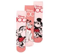 Disney Minnie Mouse Lot de 3 paires de chaussettes pour femme Rose, Rose, 35-38