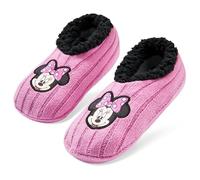 Disney Minnie Mouse Chaussons Ballerines Femme avec Doublure en Sherpa et Antidérapants - Cadeau Femme (Rose)