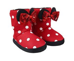 Disney Minnie Mouse Chaussons pour Filles, Bottes de Pantoufles à Semelle Antidérapante, Cadeau Filles