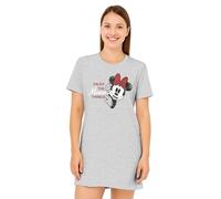 Disney Minnie Mouse Chemise de nuit pour femme - Enjoy The Minnie Things - Chemise de nuit à manches courtes - Gris, gris, XL