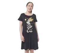 Disney Minnie Mouse Chemise de nuit pour femme - Haut pour femme - T-shirt large surdimensionné - Noir, Noir , M