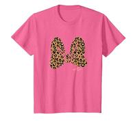 Disney Minnie Mouse Classic Leopard Print Bow T-Shirt, Enfant, Rose Chiné, 8 ans