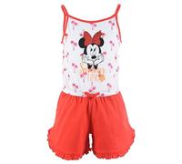 Disney Minnie Mouse Combishort pour Fille, Pyjama en Coton Doux, Ensemble D'été 1 Pièce 'Summer Time' Minnie Mouse, Taille 3 Ans | Rouge