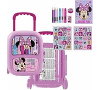 Disney Minnie Mouse CreativeCase Valise à dessin - Valise à roulettes & set d'écriture avec couleurs et crayons