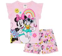 Disney Minnie Mouse & Daisy Duck Pyjama Court 100% Coton peigné pour Fille, Minnie/Daisy, 3-4 Ans