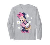 Disney Minnie Mouse Easter Basket Cute Floral Big Chest Logo Manche Longue