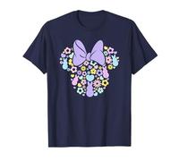 Disney Minnie Mouse Easter Cute Bunny Floral Silhouette Logo T-Shirt