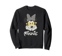 Disney Minnie Mouse en noir et blanc à pois vintage Sweatshirt, Unisexe pour adultes, Noir, M