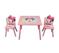 Disney Minnie Mouse Ensemble Table et Chaise pour 2 Personnes, Peut Supporter Jusqu’à 30 kg par Chaise, Parfait pour Les Jeux et Les activités - Petit, Rose