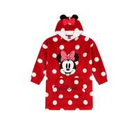 Disney Minnie Mouse Femmes et Filles Sweat à Capuche en Polaire de Luxe Entièrement Doublé Oversized avec Capuche Plaid, Rouge, 7-10 ans