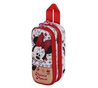 Disney Minnie Mouse Flowered-Trousse 3D Double, Rouge, 22 x 10 cm