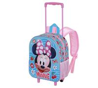Disney Minnie Mouse Happiness-Sac à dos 3D à Roulettes Petit, Bleu, 26 x 34 cm, Capacité 7 L
