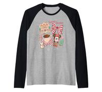 Disney Minnie Mouse Holiday Gingerbread Christmas Collage Manche Raglan
