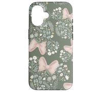 Disney Minnie Mouse Icône Fleurs de printemps Vert sauge Coque pour iPhone 16