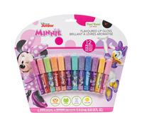 Disney Minnie Mouse Lot de 12 brillants à lèvres à base de plantes pour filles, cadeaux de fête, premier ensemble de maquillage pour fille, parfa