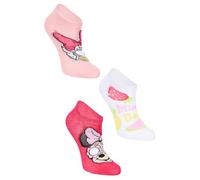 Disney Minnie Mouse Lot de 3 paires de chaussettes de sport pour enfant fille, rose, blanc, rose, 23-26