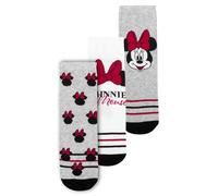Disney Minnie Mouse Lot de 3 paires de chaussettes pour femme Gris/blanc