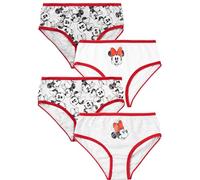 Disney Minnie Mouse Lot de 4 slips pour fille, sous-vêtements pour enfant, blanc/gris