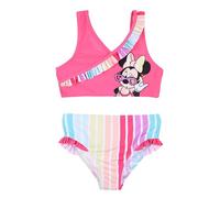 Disney Minnie Mouse Maillot de Bain Deux Pièces, Design Arc-en-Ciel Bikini pour Fille, Taille 8 Ans | Fuchsia