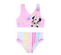 Disney Minnie Mouse Maillot de Bain Deux Pièces, Design Arc-en-Ciel Bikini pour Fille, Taille 8 Ans | Rosa