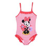 Disney Minnie Mouse Maillot de Bain pour Fille, Maillot de Bain Une Pièce à Carreaux Vichy, Taille 4 Ans | Rouge