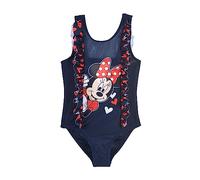 Disney Minnie Mouse Maillot de Bain pour Fille, Maillot de Bain Une Pièce, Motif Cœur, Maillot de Bain de Natation, Cadeau pour Filles, Tailles 3 à 8 Ans (as4, Age, 6_Years, Regular, Bleu)