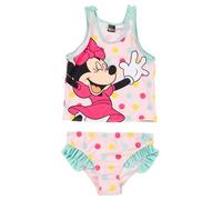 Disney Minnie Mouse Maillot de bain tankini avec volants pour fille - Maillot de bain 2 pièces pour enfant Rose/turquoise, Rose/turquoise, 122-128