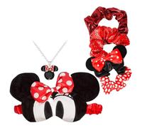Disney Minnie Mouse Masque de sommeil, ensemble chouchou avec collier et boucles d'oreilles VS700658L.PH