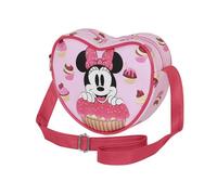 Disney Minnie Mouse Muffin-Sac à Bandoulière Coeur Casual, Rose, 21 x 15,5 cm