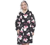Disney Minnie Mouse Oversize Cozy Hoodie pour Femmes - Pullover Douillet surdimensionné pour Femmes Pullover de Couverture Moelleux Noir