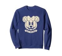 Disney Minnie Mouse Pumpkin Happy Halloween Sweatshirt, Unisexe pour adultes, Bleu Marine, XL