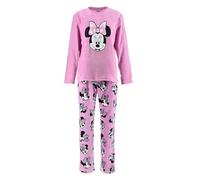 Disney Minnie Mouse, Pyjama Long Femme (FR/ES, Alpha/Lettres, L, Taille Normale, Taille Normale, Rose Clair)