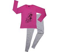 Disney Minnie Mouse Pyjama pour femme - Ensemble à manches longues avec pantalon Rose/gris, Rose/gris, M