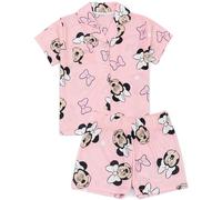 Disney Minnie Mouse Pyjamas Girls | T-Shirt T-Shirt Rose pour Enfants Tout-Petits avec Short | Personnage animé Arc Partout Print Pjs Set