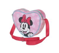 Disney Minnie Mouse Ribbon-Sac à Bandoulière Coeur Casual, Rose, 21 x 15,5 cm