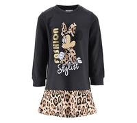 Disney Minnie Mouse Robe pour Fille, Pull Sweat à Imprimé Léopard, Cadeau pour Filles, Tailles 3 à 8 Ans (FR/ES, Âge, 8 Ans, Taille Normale, Gris)
