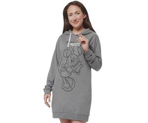 Disney Minnie Mouse Robe-pull pour femme - Sweat à capuche oversize à manches longues - Gris, gris, S