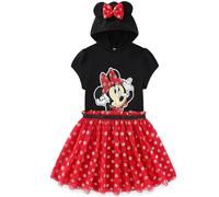 Disney Minnie Mouse Robe tutu à capuche pour fille Noir/rose