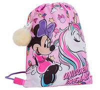 Disney Minnie Mouse Sac de sport avec cordon de serrage pour fille Motif licorne, rose, taille unique