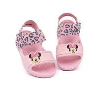 Disney Minnie Mouse Sandals Enfants Tout-petits | Curseurs roses imprimés léopard pour filles avec sangle de soutien | Chaussures d’été roses Chaussures 24 EU