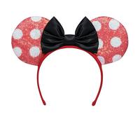 Disney Minnie Mouse - Serre-Tête Oreilles Rouges avec Nœud Noir - Accessoire de Déguisement pour Fille dès 3 Ans - Taille Unique - Produit Officiel pour Halloween, Carnaval ou Anniversaire
